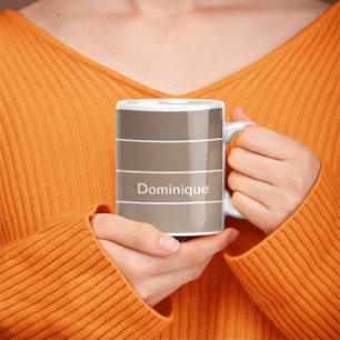 Earthy Bold Stripes Mug With White Border