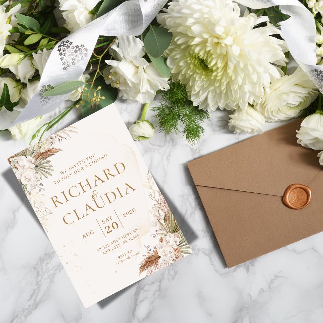 Earthy Botanical Wedding Invitation | Customizable (- “romantic botanical wedding suite”)