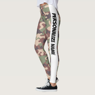 Earthy Brown Camouflage PERSONALIZE  Leggings
