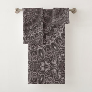 Earthy Brown Mandala Medallion Design Bath Towel Set
