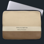 Earthy brown monogrammed Business and project Laptop Sleeve<br><div class="desc">Minimalist promotional earth tone colours,  brown. For small project.</div>