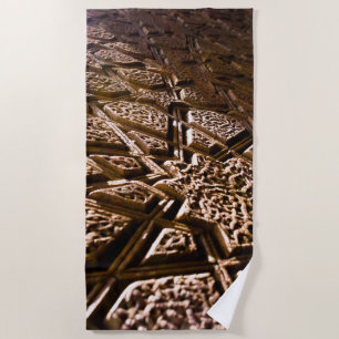 Earthy Brown Stars Beach Towel