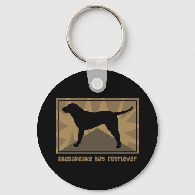 Earthy Chesapeake Bay Retriever Key Ring (Front)
