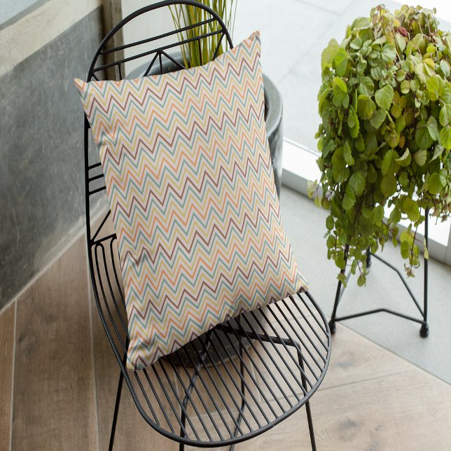 Earthy Chevron Elegance  Cushion (Earthy Chevron Elegance Throw Pillow)
