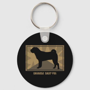 Earthy Chinese Shar Pei Key Ring