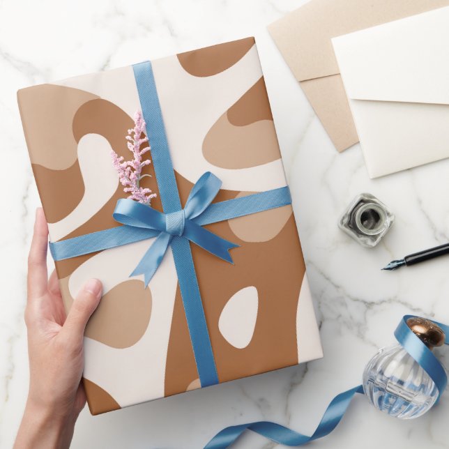 Earthy Clay Brown Natural Flow Abstract Pattern Wrapping Paper (Gifting)