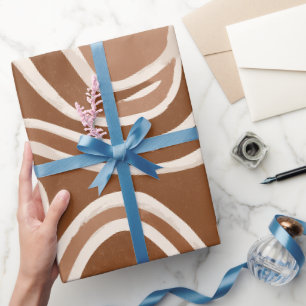 Earthy Clay Brown Natural Flow Abstract Pattern Wrapping Paper