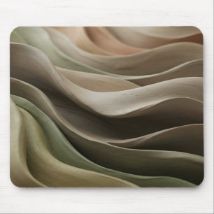 Earthy Clay Waves Organic Abstract Mouse Pad