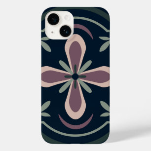 earthy colored floral geometric tiles Case-Mate iPhone 14 case