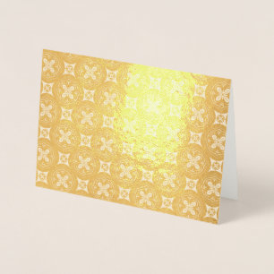 earthy colored floral geometric tiles foil card