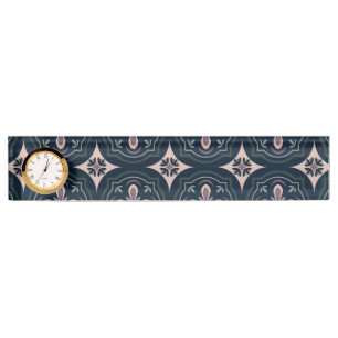 earthy colored floral geometric tiles nameplate
