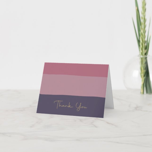 Earthy Colour Block Shapes Purple Abstract Thank You Card (Front)