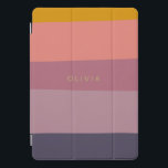 Earthy Colour Block Shapes Purple Personalised iPad Pro Cover<br><div class="desc">A simple colourful graphic design of colour blocked organic shapes in a beautiful warm colour palette of mustard,  mauve,  and dark purples,  personalised with the name or words of your choosing.</div>