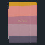 Earthy Colour Block Shapes Purple Personalised iPad Pro Cover<br><div class="desc">A simple colourful graphic design of colour blocked organic shapes in a beautiful warm colour palette of mustard,  mauve,  and dark purples,  personalised with the name or words of your choosing.</div>