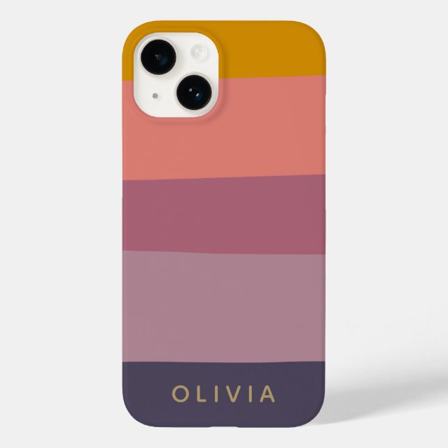 Earthy Colour Block Shapes Purple Personalised iPh Case-Mate iPhone Case (Back)