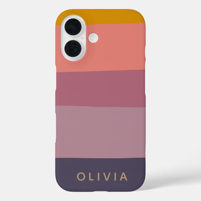 Earthy Colour Block Shapes Purple Personalised Nam Case-Mate iPhone Case (Back)