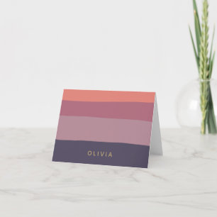 Earthy Colour Block Shapes Purple Personalised Note Card