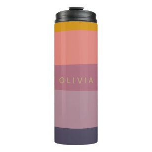 Earthy Colour Block Shapes Purple Personalised Thermal Tumbler