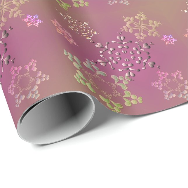 Earthy Colour Snowflakes Wrapping Paper (Roll Corner)