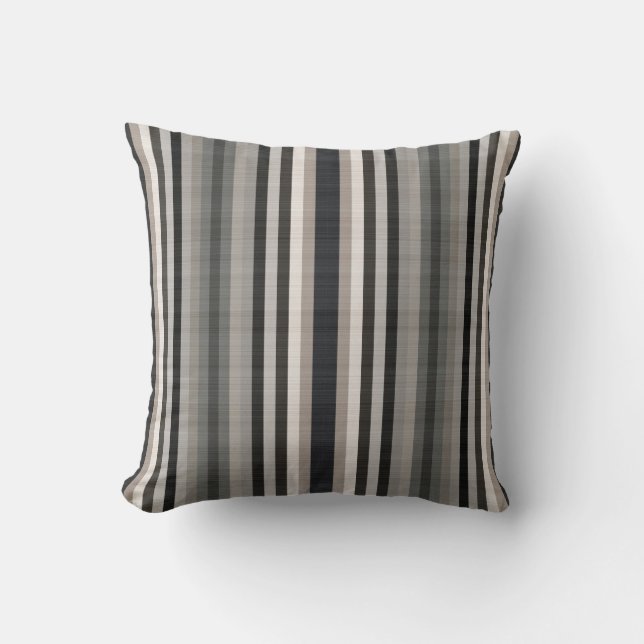 Earthy Colour Stripes Cushion (Front)