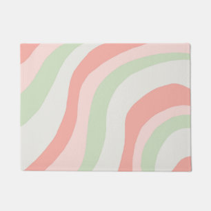 Earthy Colour Wavy Stripe Minimalist Spring Summer Doormat