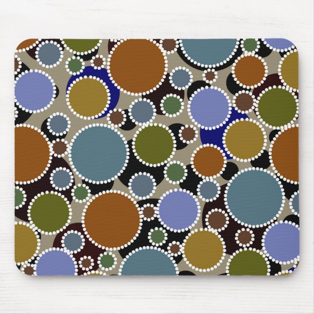 Earthy coloured circles background mouse pad (Front)