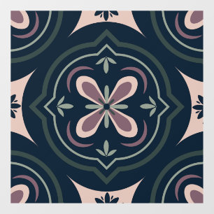 earthy coloured floral geometric tiles