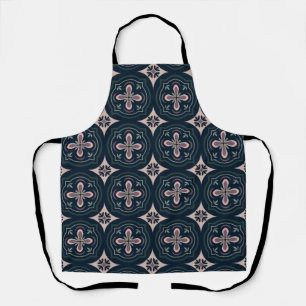 earthy coloured floral geometric tiles apron
