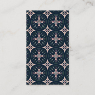earthy coloured floral geometric tiles business card