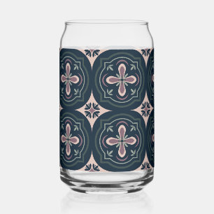 earthy coloured floral geometric tiles can glass
