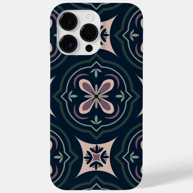 earthy coloured floral geometric tiles Case-Mate iPhone case (Back)