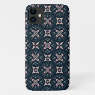 earthy coloured floral geometric tiles iPhone 11 case