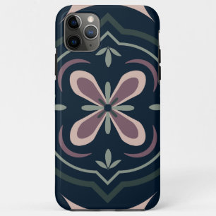 earthy coloured floral geometric tiles iPhone 11 pro max case