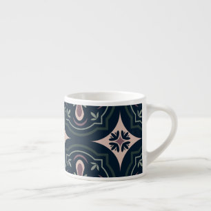 earthy coloured floral geometric tiles espresso cup