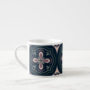 earthy coloured floral geometric tiles espresso cup