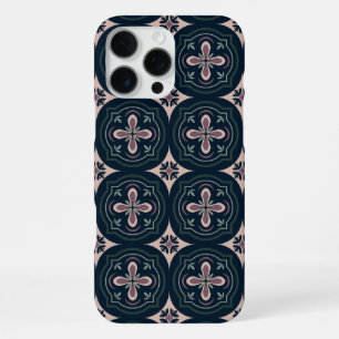 earthy coloured floral geometric tiles iPhone 16 pro max case