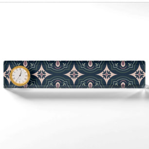 earthy coloured floral geometric tiles nameplate