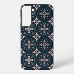 earthy coloured floral geometric tiles samsung galaxy case