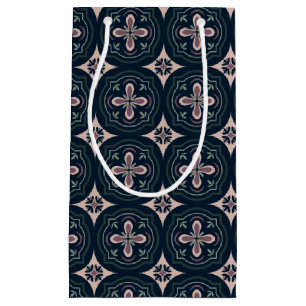 earthy coloured floral geometric tiles small gift bag