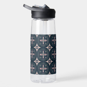 earthy coloured floral geometric tiles water bottle