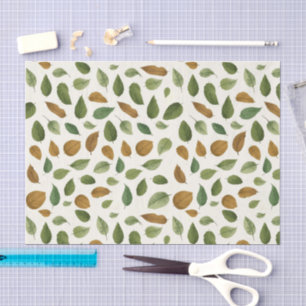 Earthy Coloured Leaves Tissue Paper