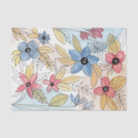 Earthy Coloured Watercolor Floral Leaves Art