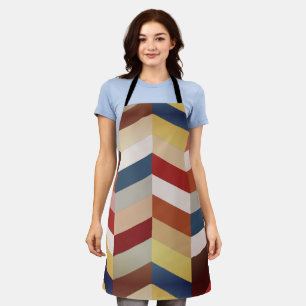 Earthy Colourful Chevron Pattern Apron