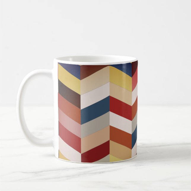 Earthy Colourful Chevron Pattern  Coffee Mug (Left)