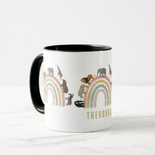 Earthy Colours Rainbow Jungle Animals Mug