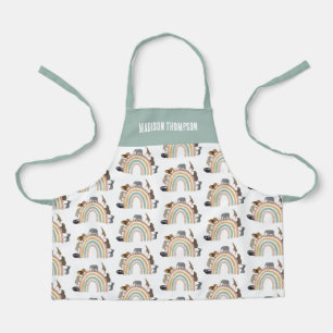 Earthy Colours Rainbow Jungle Animals Pattern  Apron