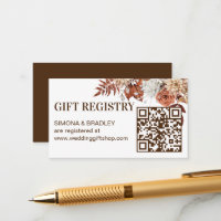 Earthy desert brown boho flowers gift registry