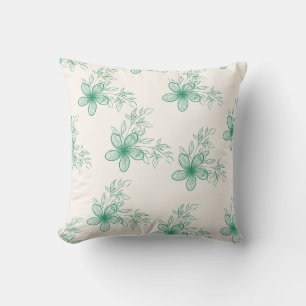 Earthy Elegance: greenFloral Bliss Background Cushion