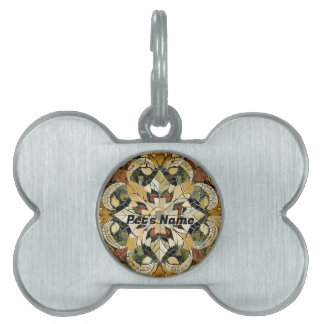 Earthy Elegance Mosaic Framed Pet ID Tag