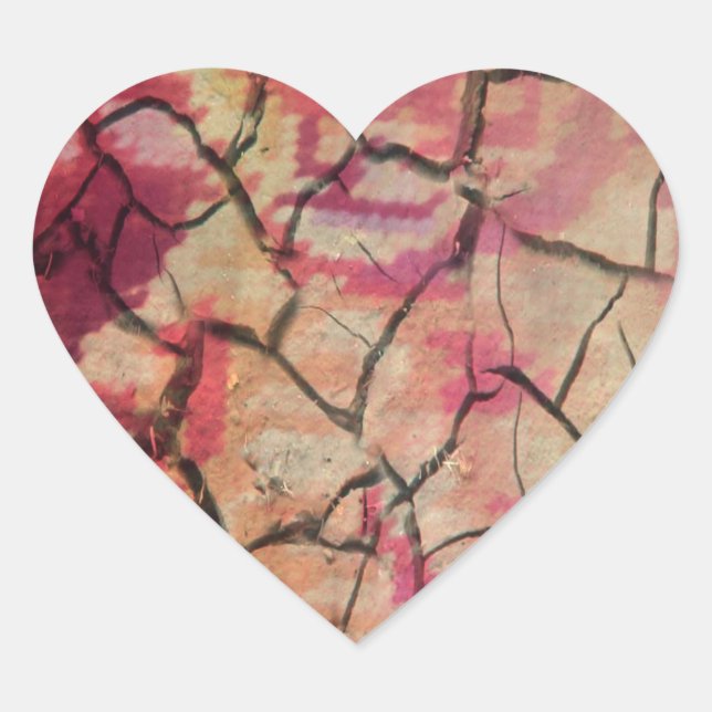 Earthy Elegant Lion: Hakuna Matata Textured Design Heart Sticker (Front)